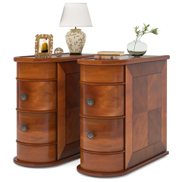 Narrow End Table Sofa Bedside Table Slim Solid Woo
